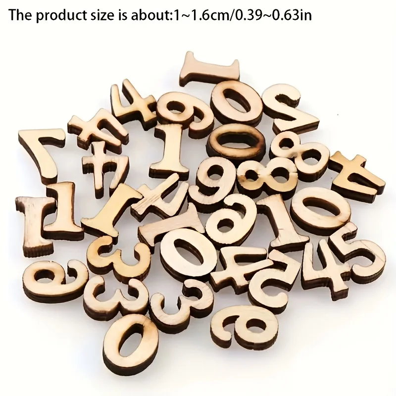 100PCS Random Numbers 0 To 9 Unfinished Wooden Slices Kids Crafts DIY Paint Your Own Wood Pieces Bulk Math Learning Tools