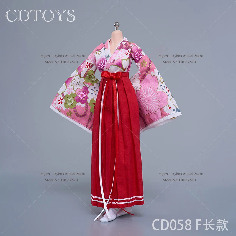 Cdtoys Cd058 1/6 Female Soldier Long Short Kimono Dress Clothes Set Japanese Witch Cosplay Clothing Accessory For 12