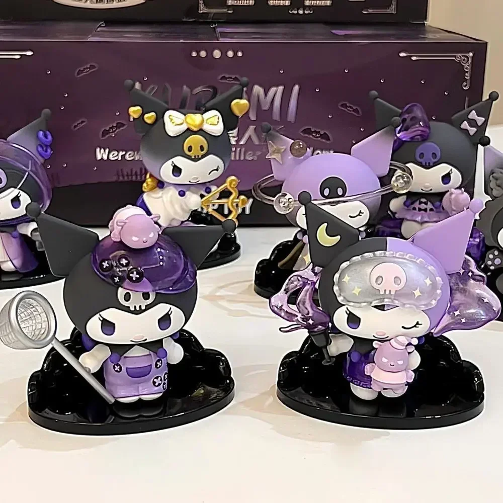 Sanrio Kuromi pudełko z niespodzianką wilkołak seria figurka lalki figurki anime torba niespodzianka śliczny Model kolekcja dla fanów zabawka