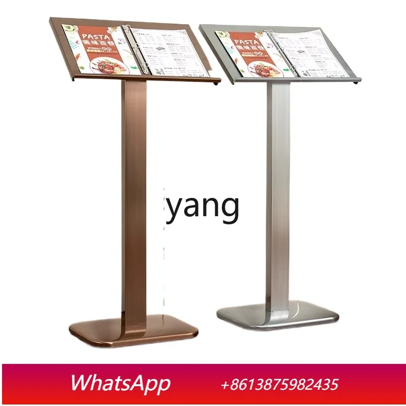 CX restaurant entrance vertical flip recipe menu display stand sales department information promotional stand stainless