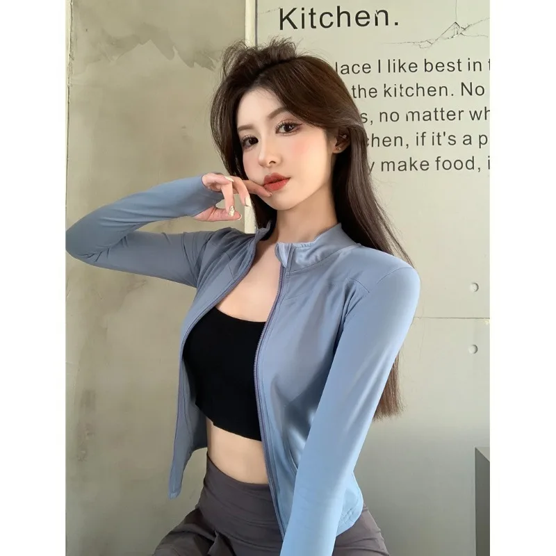 

Быстросохнущая спортивная кофта для женщин, верхняя одежда для тренировок на открытом воздухе, одежда для бега и фитнеса, комплект одежды для йоги, Ropa Mujer