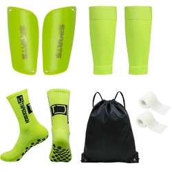 5PCS Set Drawstring Ball Bag Men Women Outdoor Soccer Football Socks Cycling Leg Cover Shin Pads Training Shank Board Bandages