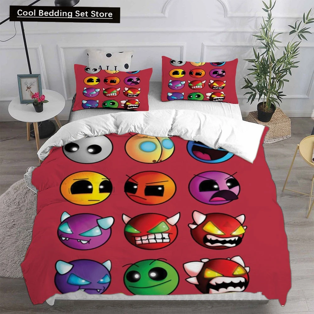 

3D Geometry Dash Bedding Sets Comforter Quilt Bed Cover Duvet Cover Pillow Case 2-3 Pieces Sets Bedroom Decoration Home Textiles