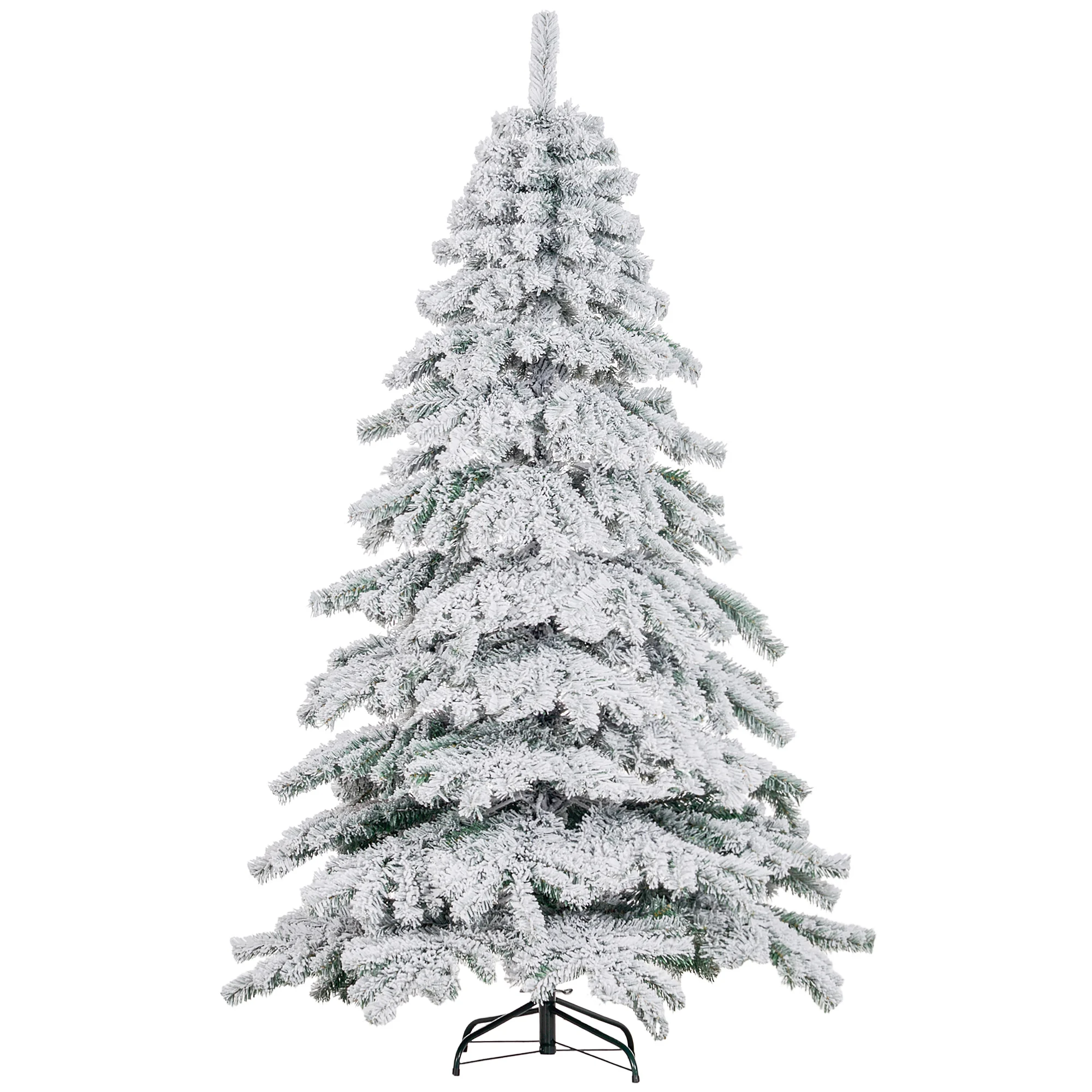 Homcom Kerstboom 180 cm met 627 takken en metalen standaard groen en wit