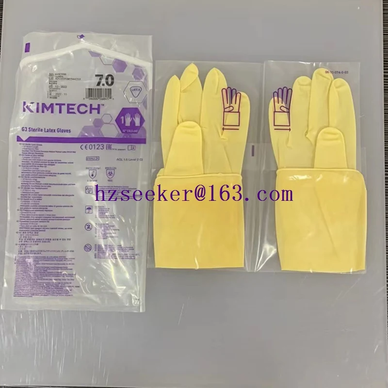 Ansell Kimberly-Clark Kimtech ™ Luva específica para sala limpa G3 látex 12 polegadas (1 par) com punho frisado ISO4 30 cm de comprimento