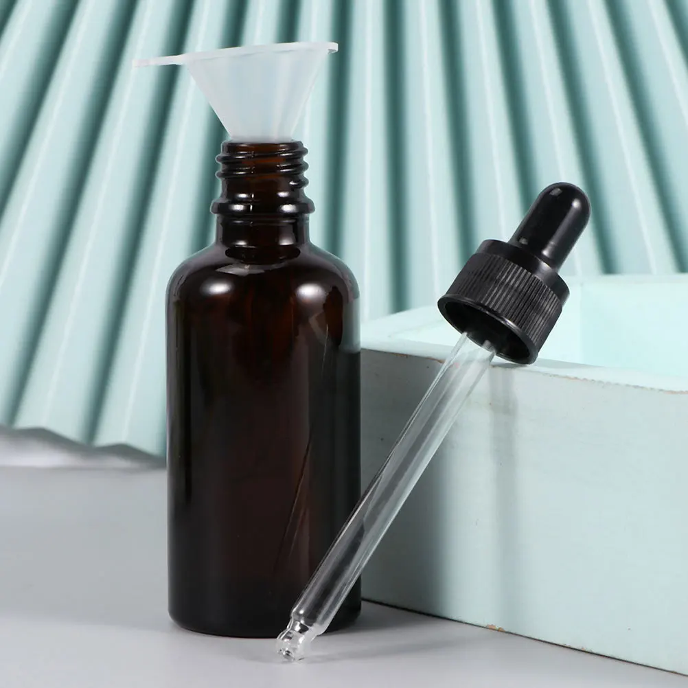 7 pçs garrafas conta-gotas cor escura hermética cabeça de silicone recarregável garrafas de óleo essencial viagem armazenamento de medicina reutilizável