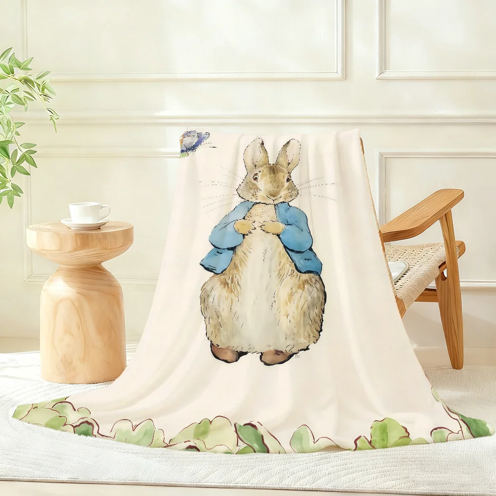 P-Peter Cute R-Rabbit Blanket Throw Super Cosy Plush Living Room Sofa Couch Childish Birthday Gifts