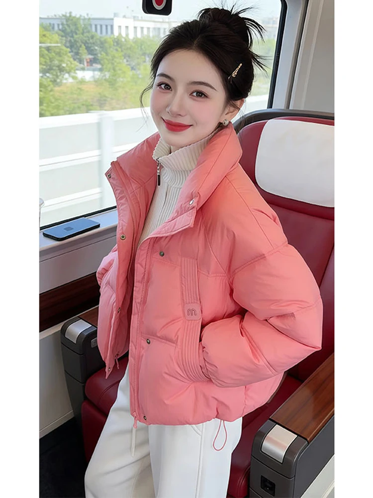 

Женская зимняя теплая куртка-пуховик Sli с капюшоном, утепленная, корейский свободный крой, маленький размер