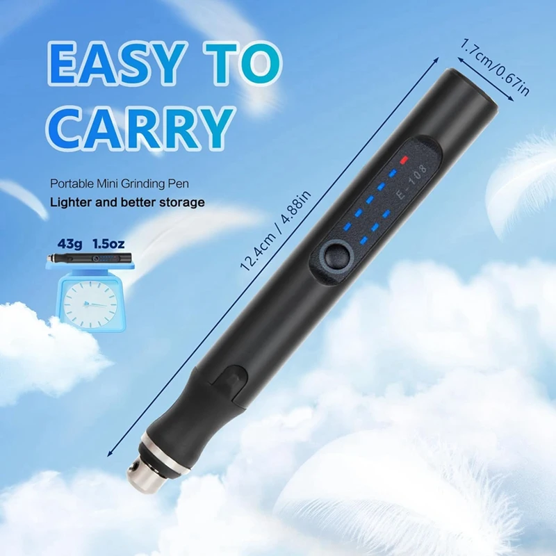 Перезаряжаемая USB-ручка для гравировки с 36 битами, мини-электрический гравер, машины для травления, беспроводные вращающиеся инструменты, темно-серый, прочный