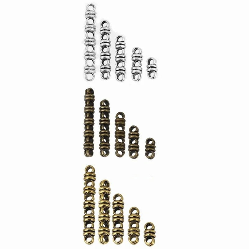 10Pcs Zinc Alloy Multi-strand Tube Slider Spacer Beads 2 3 4 5 6 Holes Connectors For DIY Bracelet Necklace Jewelry Accessories