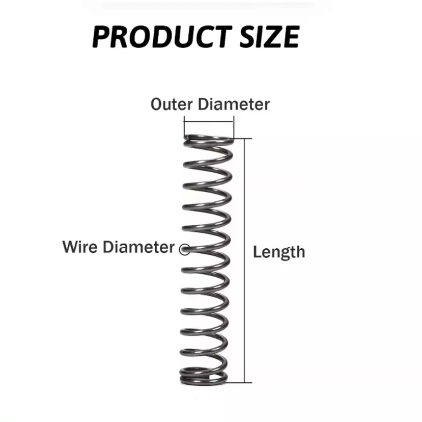 10pcs/lot 0.9mm Spring Steel Compression Spring Outer Diameter 5~20mm Length 10~45mm Pressure Spring