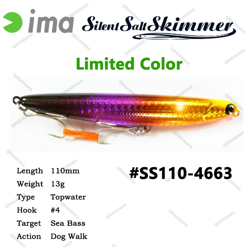 Japan IMA Silent Salt Skimmer 110mm 13g Topwater Dog Walk Sea Bass