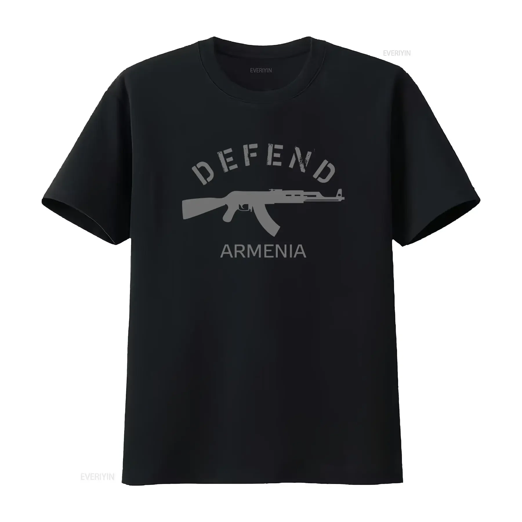 Defend Armenia T shirt Gaver til kæreste Croswit Ensfarvet Grafik shirts mænd Stor og lang Rund hals Let strækbart stof graphic