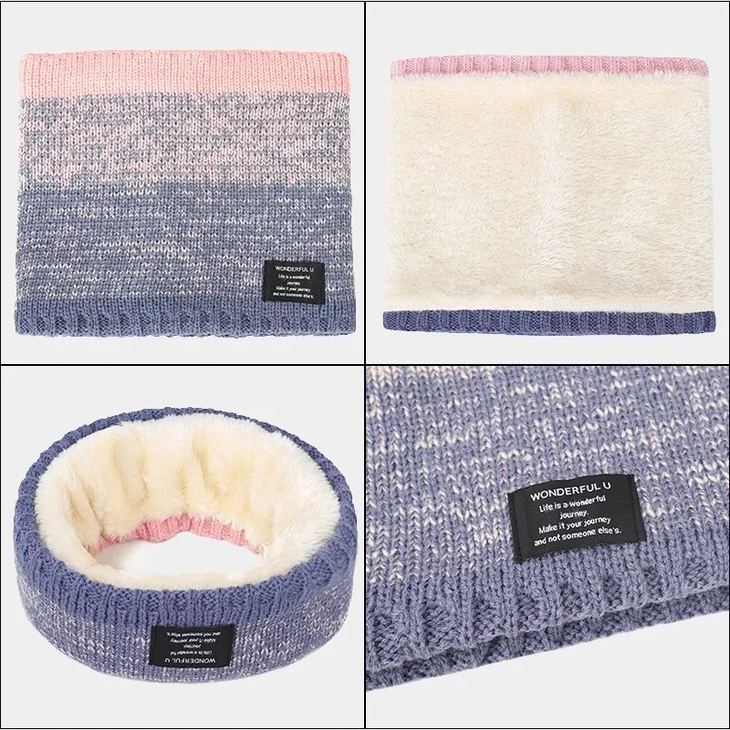وشاح الشتاء للرجال الصوف حلقة باندانا محبوك الدافئة الصلبة وشاح المرأة الرقبة أدفأ سميكة الكشمير الساخن منديل قناع للتزلج