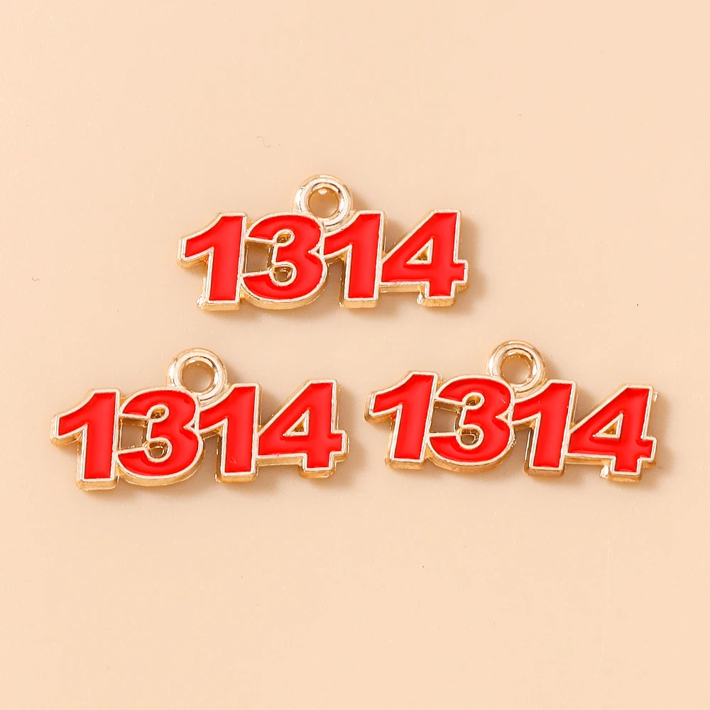 Leslie 20 Stück Niedliche Emaille-Zahlenanhänger 1314 für Schmuckherstellung, Halsketten, Ohrringe, DIY-Zubehör, Valentinstagsgeschenke – Detail 6