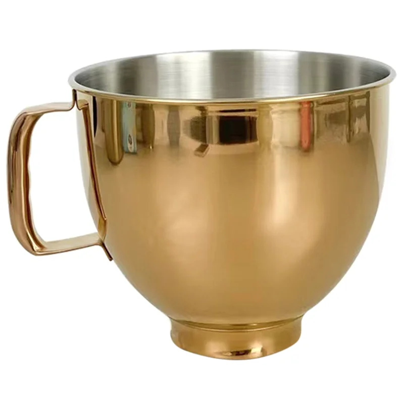 

ABBO-Stainless Steel Brilliant Gold Fitting For All 4.5 And 5 Quart Mixer Bowls Home Kitchen Machine Accessories