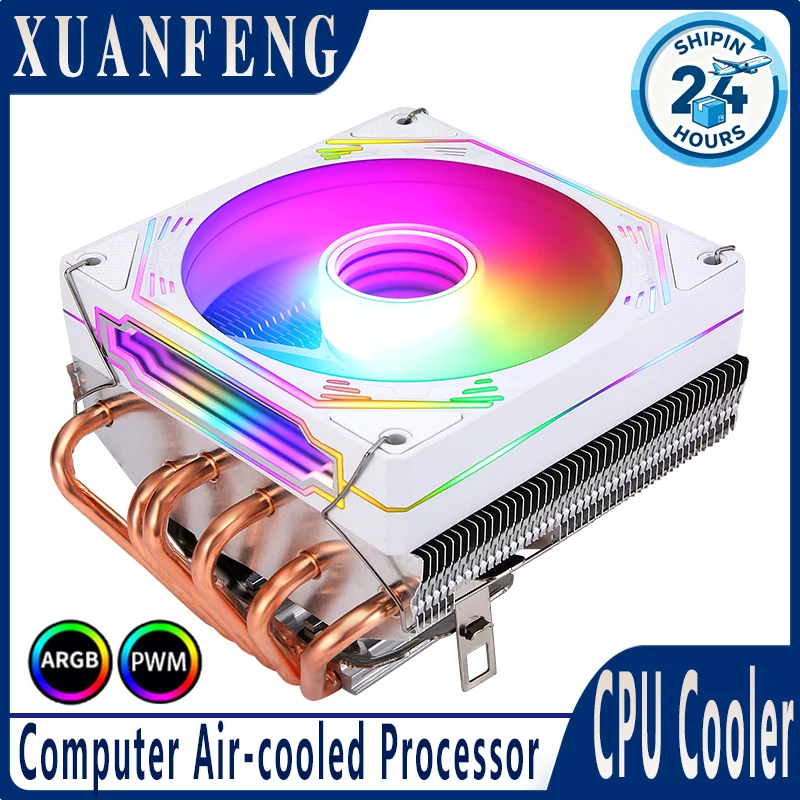 

XUANFENG Совместимый LGA1200 115x1700 2011 2066 x79 x99 AMD AM3 Горизонтальный радиатор для ПК 6 тепловых трубок с воздушным охлаждением Вентилятор 120 мм ARGB