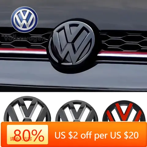 Emblemas calientes Volkswagen emblema de parrilla delantera insignia de maletero trasero tapa logo para VW POLO GOLF 5 6 7 7,5 8 MK7 MK7.5 MK8 Scirocco ac