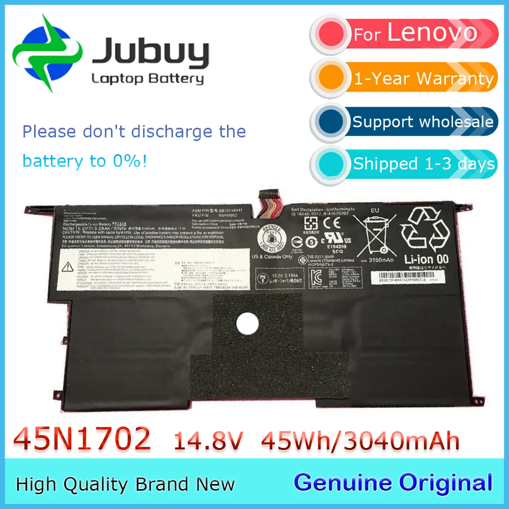 45N1702 14.8V 45Wh Original Laptop Battery for Lenovo ThinkPad X1 Carbon 2014 Gen 2 45N1703 45N1701