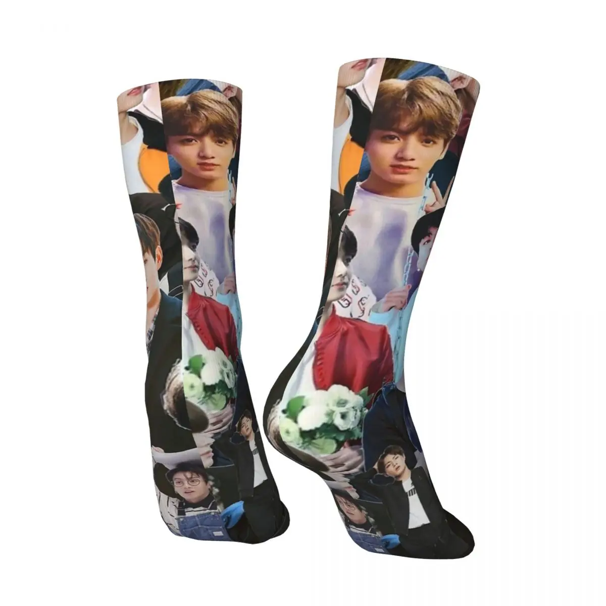 Jungkooks Collage Socks Retro Stockings Women Men Medium Soft Climbing Socks Autumn Graphic Non Slip Socks