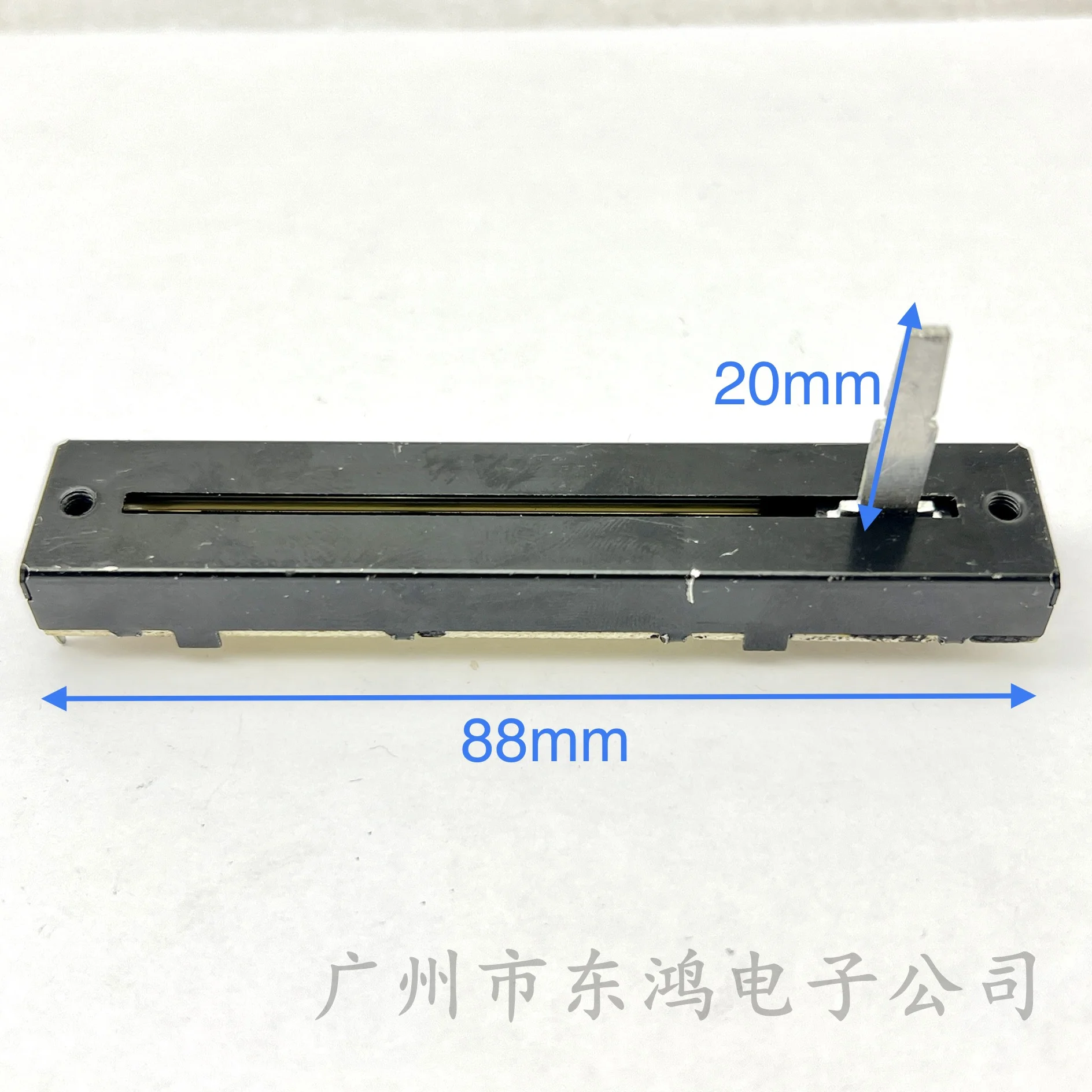 1 PCS alpha Aihua 88mm straight sliding track duplex potentiometer B10KX2 shaft length 20mm outer leg