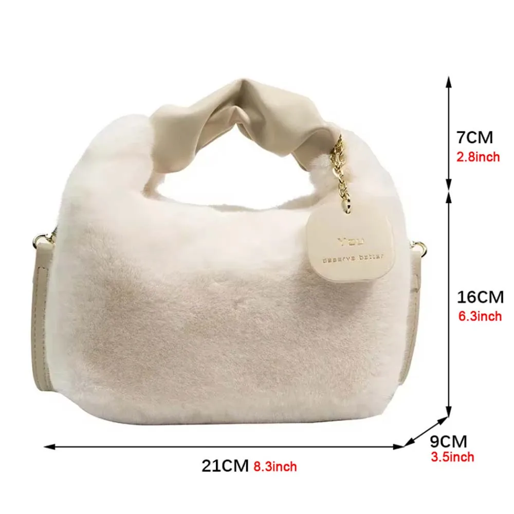 Inverno nova pele do falso bolsa de pelúcia moda crossbody tote pequenas senhoras portátil simples saco de compras casual