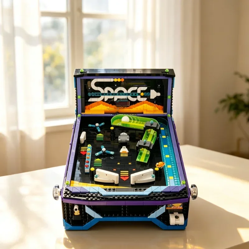 2274PCS Model Arcade Pinball Machine Building Blocks Room Decor Bricks Toys Full-featured Arcade Game Suitable for Adults