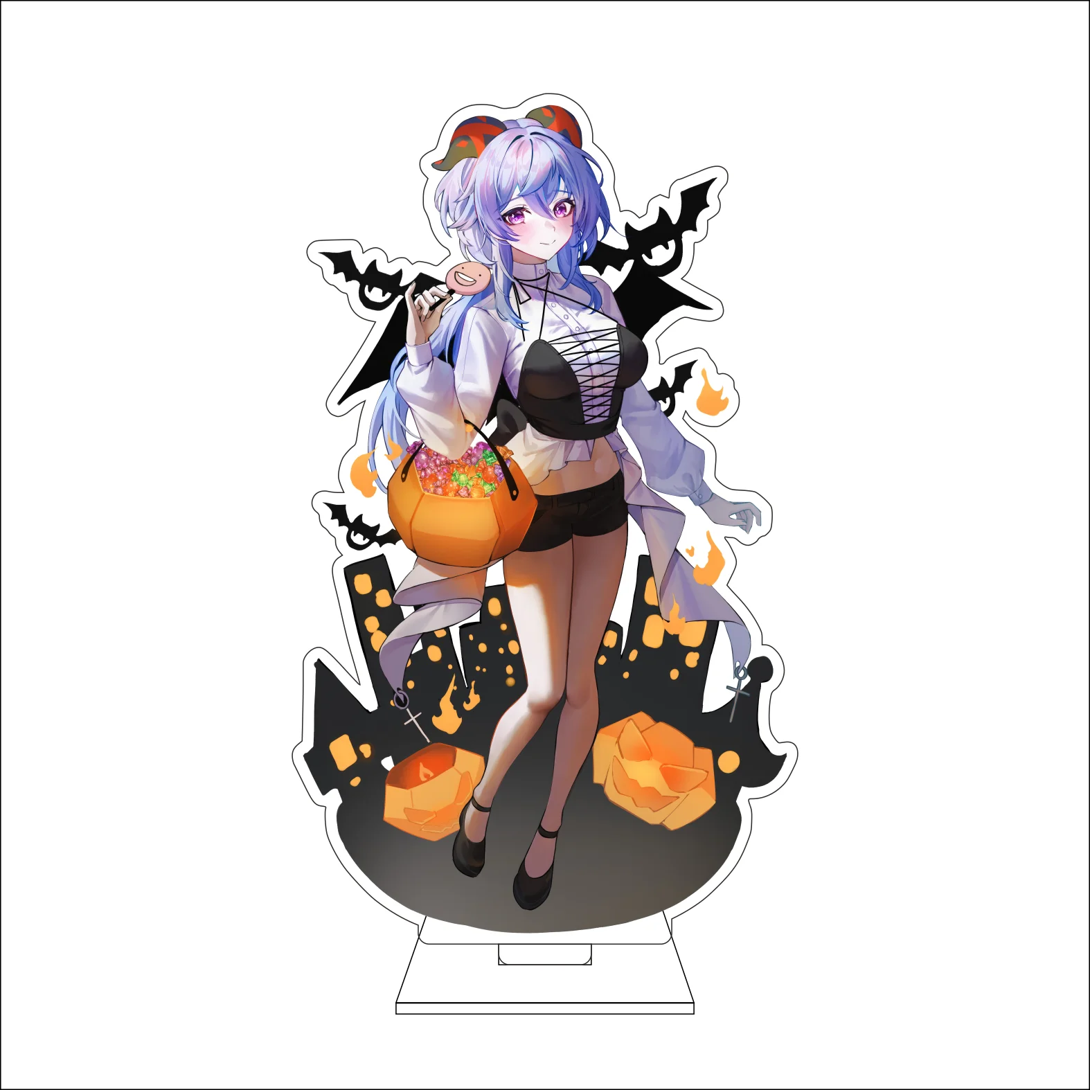 16CM Anime Genshin Impact Cosplay Acrylic Figure Stand Plate Ganyu Ornaments Gifts view 3