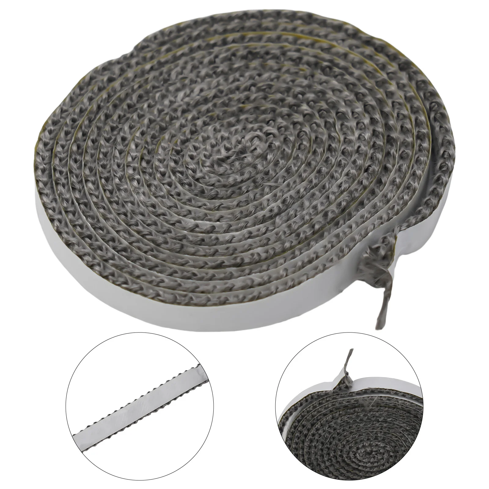 2M 10/15mm Fiberglass Rope Black Flat Stove Gasket Rope Glass Seal Stove Fire Rope High Temperature Sealing Strip