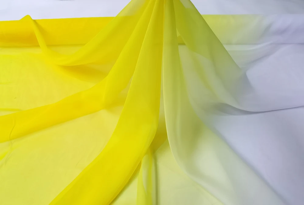 Farbverlauf-Imitat-Seidenstoff 30D Chiffon-Gewebe für Kleider, 2-Farben-Stoff für Tanzkleidung, Hochzeitsstoff Meterware – Detail 14