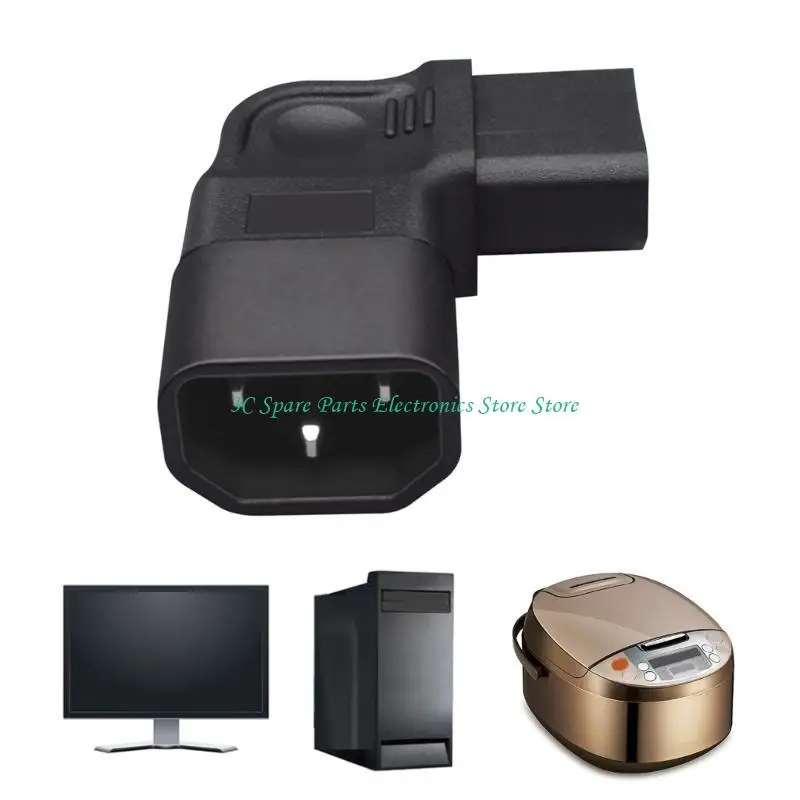 SZ IEC320 C14 to C13 Left Bending Power Plug Plum Blossom Male to C13 Female Side Bending Conversion Plug Adapter