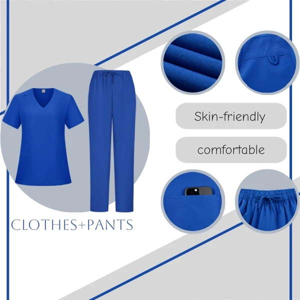 Eco-Friendly Nurse Scrubs Set - Hypoallergenic & Antibacterial Healthcare Uniform, Comfort Workwear for Doctors & Clinics.