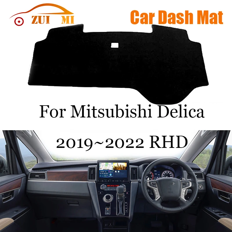 ZUIMI Dashboard Cover Dash Mat Dashmat For Mitsubishi Delica 2019~2022 LHD RHDDash Board Cover Pad Sun Shade