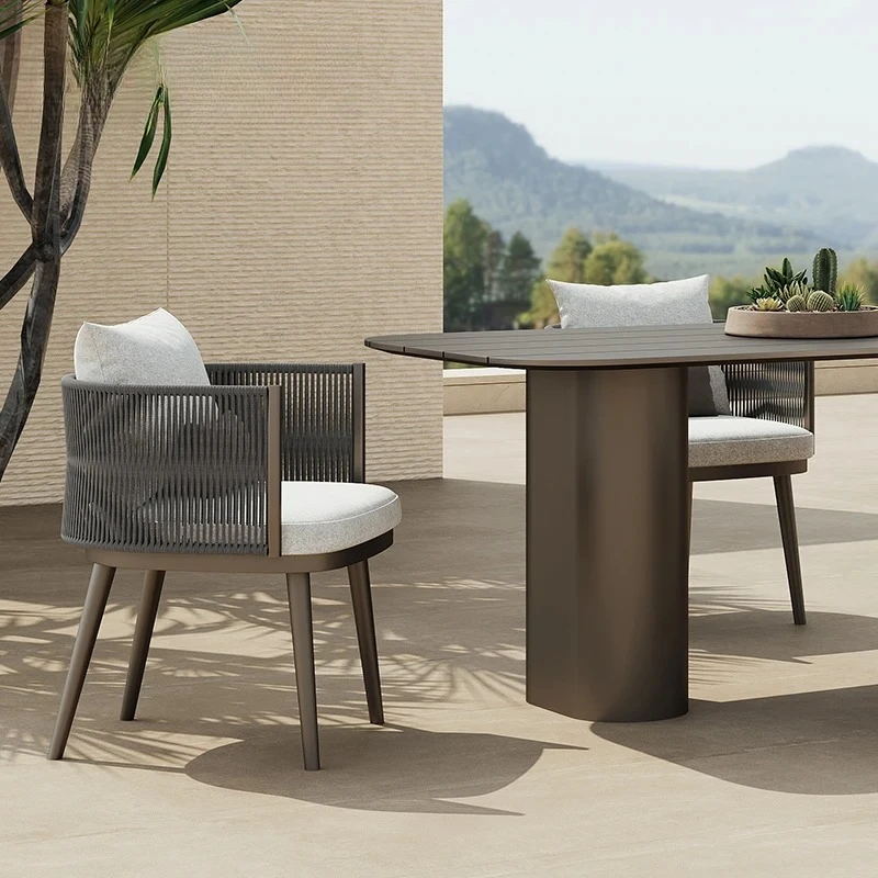 

Outdoor Suit Garden Furniture Table Set Outdoor Rope Dining Chair Patio Dining Set Hotel Aluminum Garden