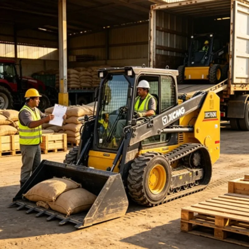Cran Mini+ Skid Steer Loader with Attachments Earth-Moving Machinery Wheel Loader with 1-Year Warranty Core Components Motor