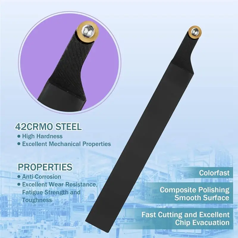 

Держатели для токарных станков EYFL-1/2 Inch SRACR/L1212H06, держатель для токарных и профильных инструментов, 2 держателя для инструментов, 10 фрезерных пластин RCMT0602