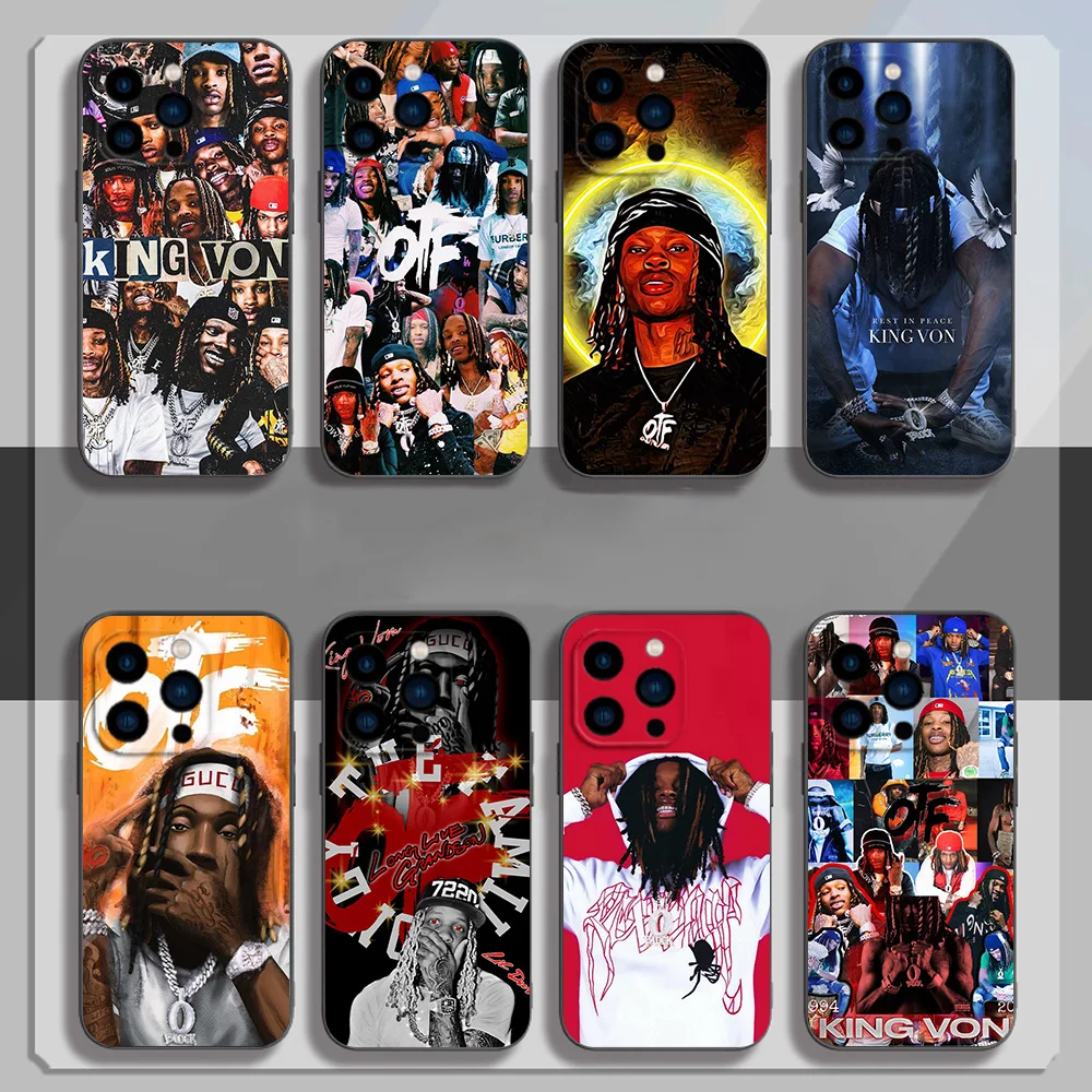 Rapper K-King V-Von Phone Case for iPhone 12 11 13 14 15 16 Max Pro Plus Black Soft Silicone Cover