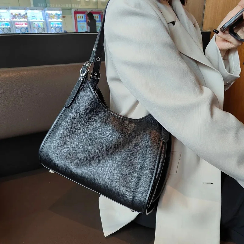 Genuine Leather tote bag female underarm multi-compartment large capacity shoulder bag soft leather commuter handbags bag new