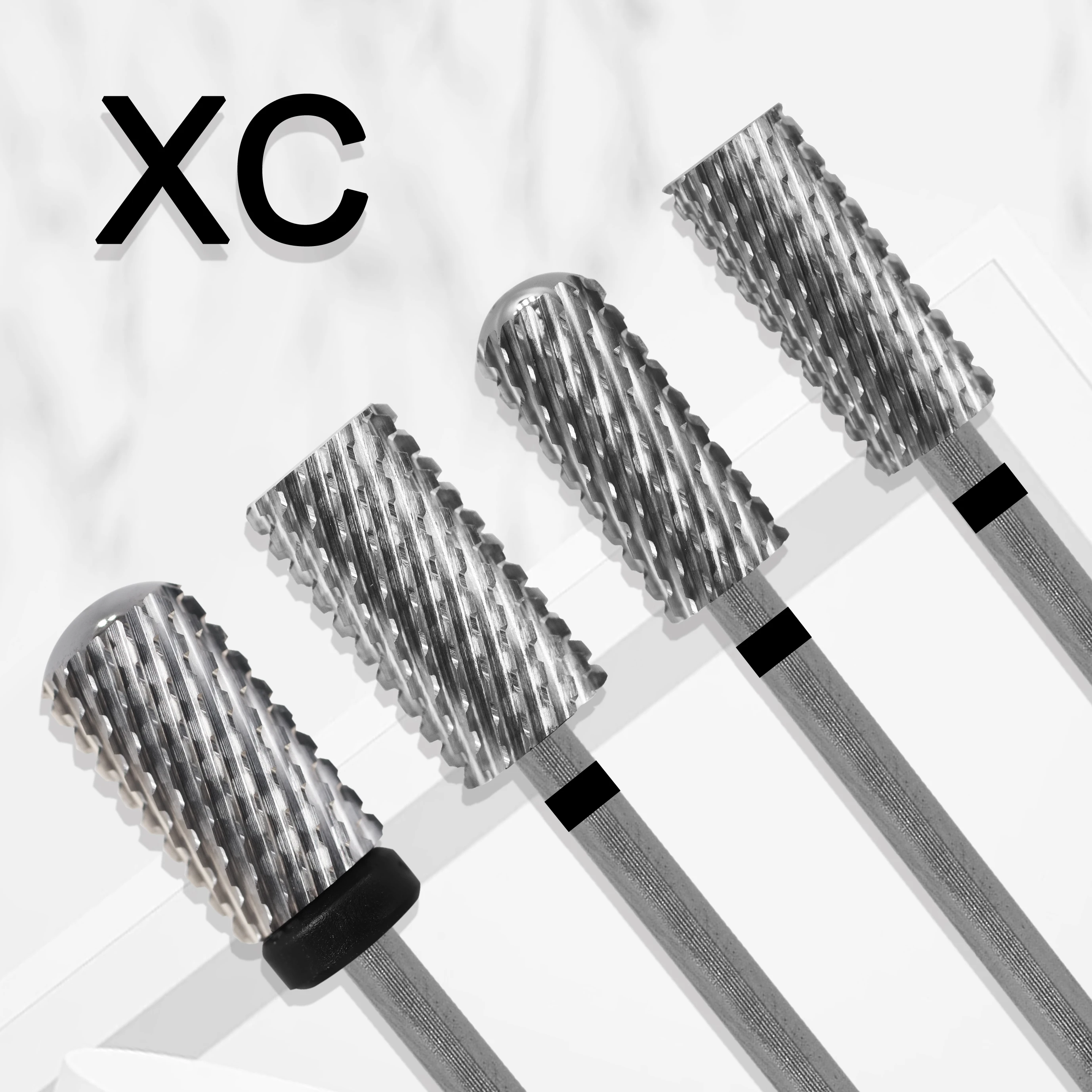 Gelak xc-ネイル用ドリルビット,大,小,丸,フラットバレル,ハードゲル,カーバイド,リムーバー,マニキュアツール,4種類の形状,最高品質