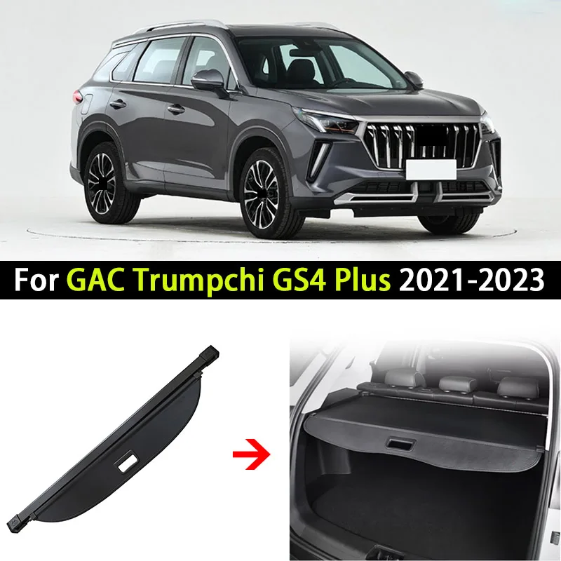 Car Rear Trunk Cargo Cover For GAC Trumpchi GS4 Plus 2021-2023 Luggage Tray Storage Security Shield Curtain Partition Mat Access