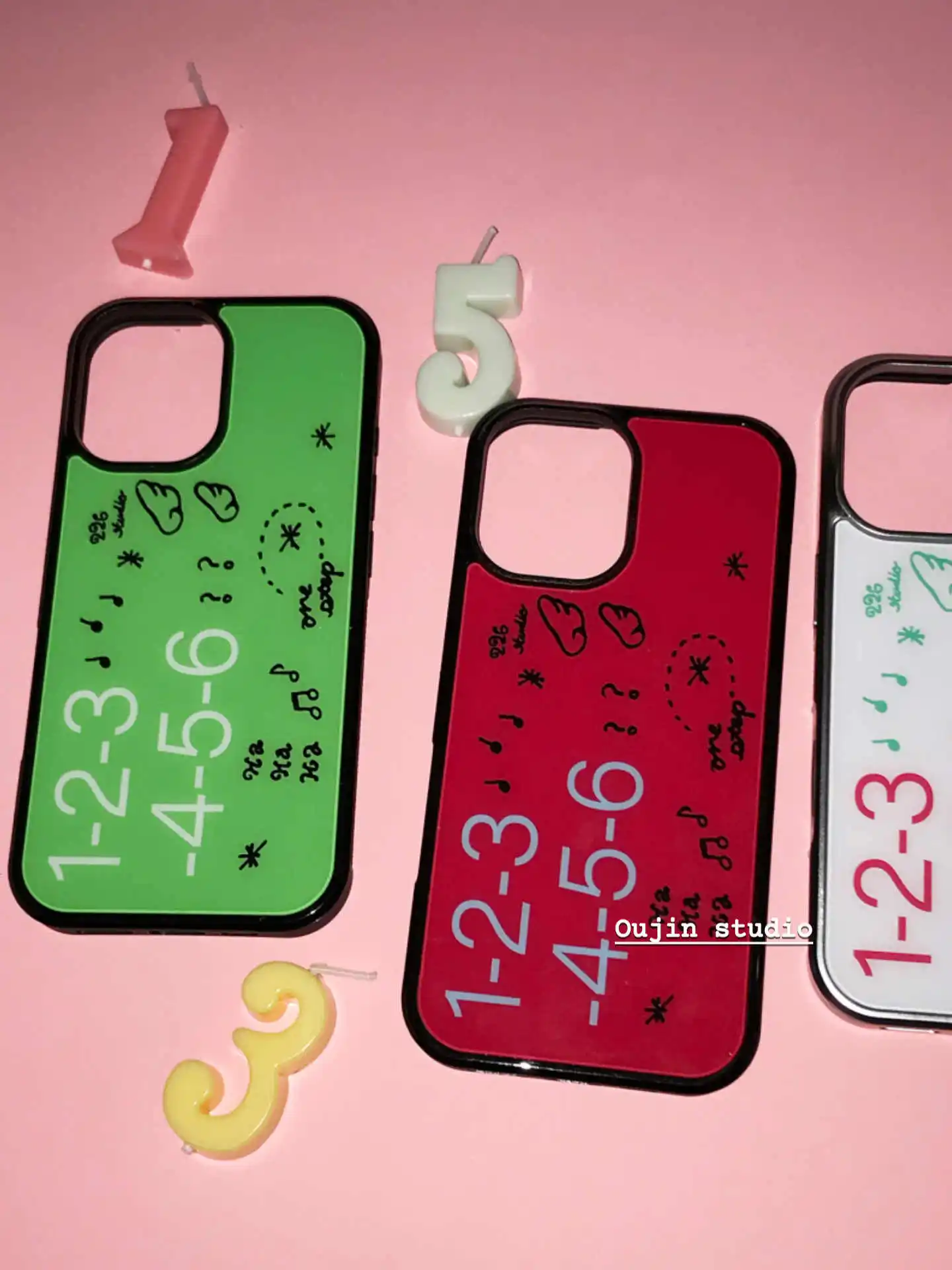 Korean Ins Digital Personalized Red Green Graffiti Phone Case For Samsung S26 S25 S24 S23 PLUS EGDE FE ULTRA S26 EGDE Y2K Cover