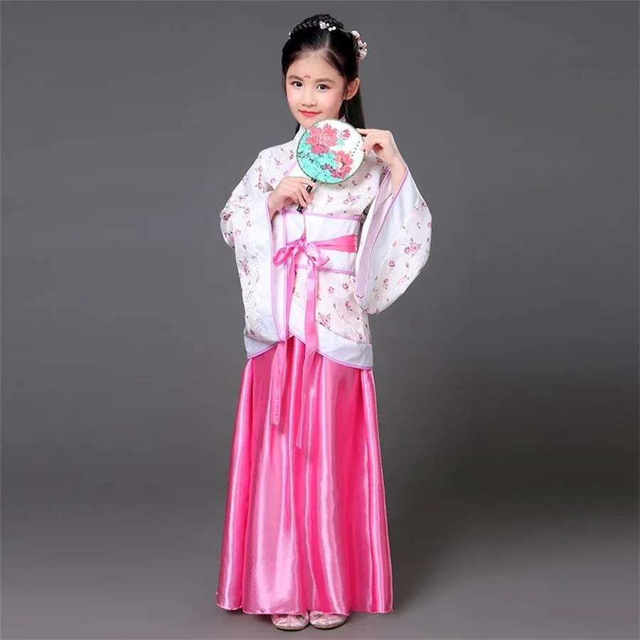 Ancient Chinese Costume Kids Child Seven Fairy Hanfu Dress Clothing Folk Dance Performance Chinese Traditional Dress For Girls