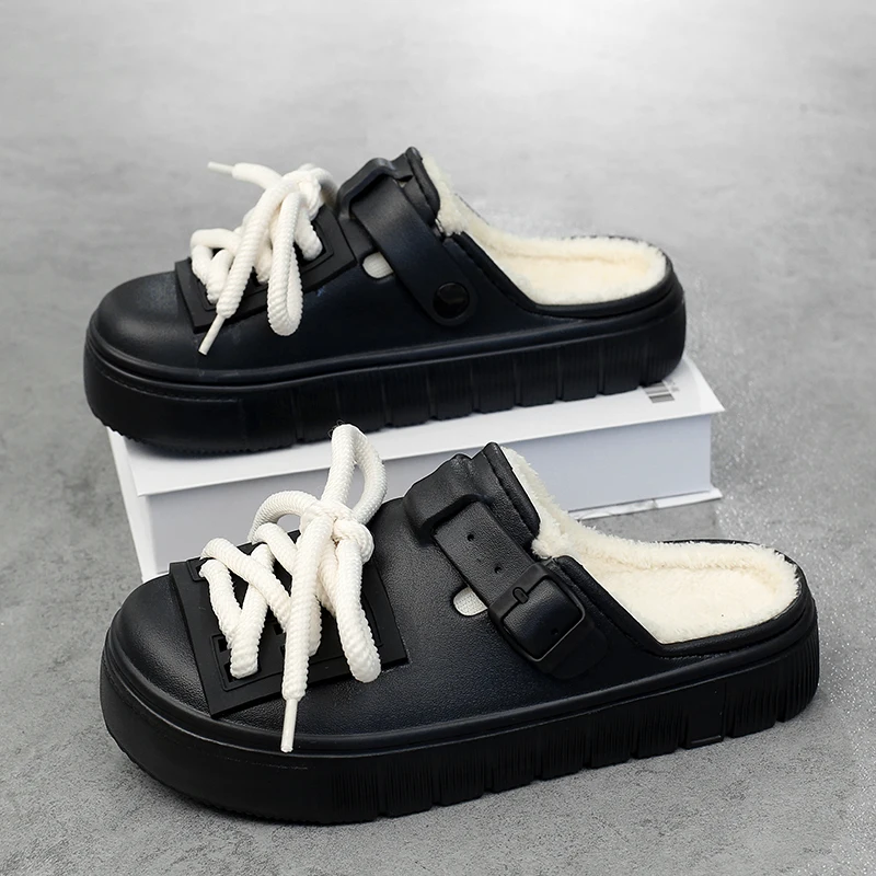 

Winter Cotton Slippers Unisex Extra Large Size 46 Home Comfortable Warm House Shoes for Men and Women