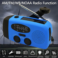 2000mAh rechargeable portable radio Solar Hand Crank emergency radio survival  Weather Radio fm USB Charging battery operated