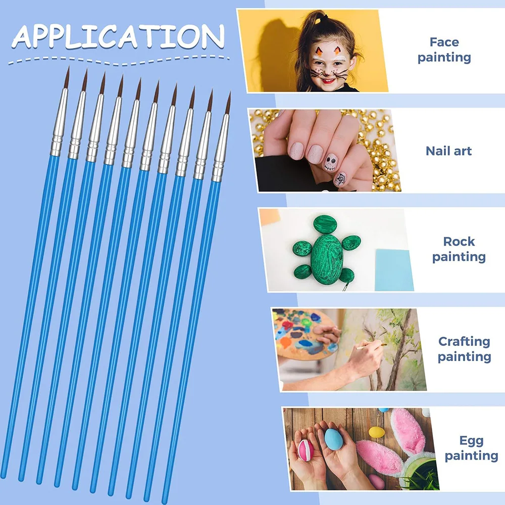 Fine Detail Paint Brush Miniature Small Thin Painting Brushes Kit Micro Artist Acrylic Paints Brush Watercolor Fine Tip Nylon Ha