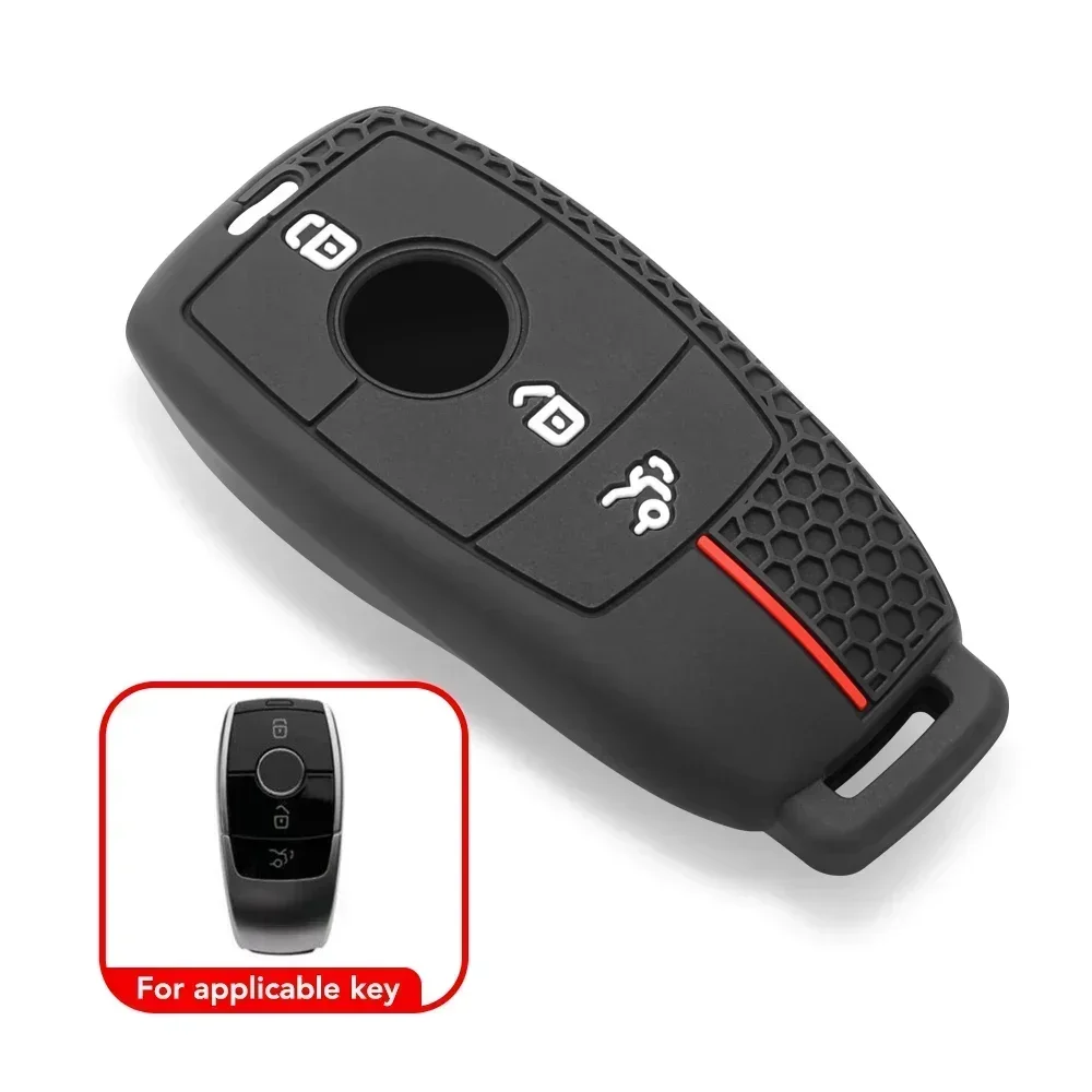 Silicone Car Remote Key Case Cover for Mercedes Benz A C E S G Class GLC CLE CLA GLB GLS W177 W205 W213 W222 X167 AMG image 2
