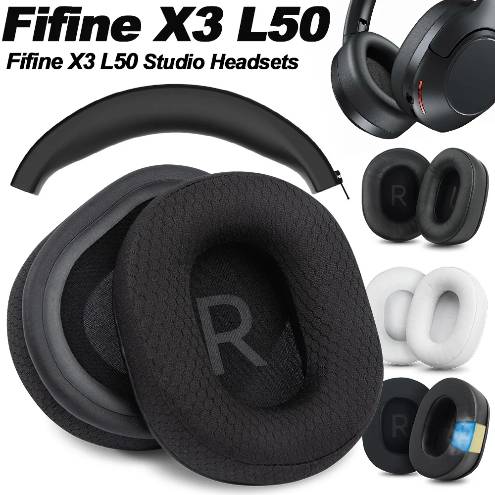 Earphone Pads for Fifine X3 L50 Replacement Earpads Mesh Cloth Memory Covers Sponge Soft Protein