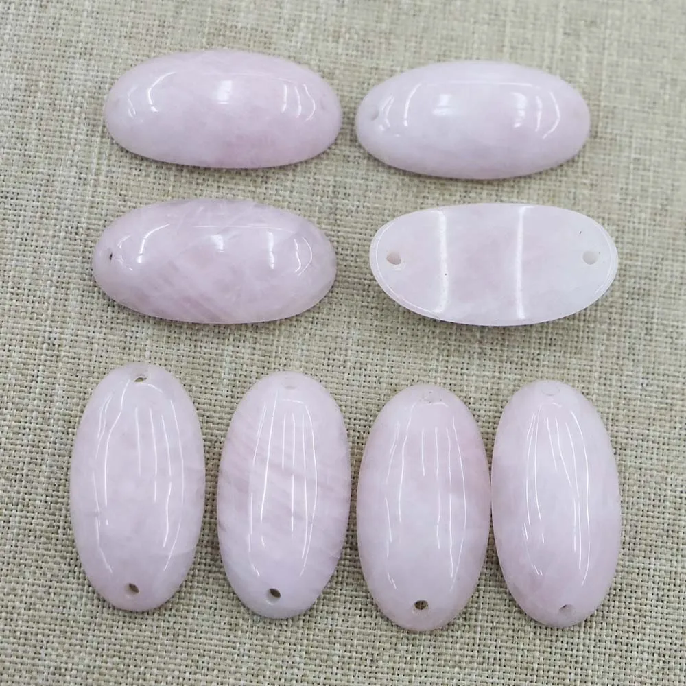Natural Stone Rose Quartz Hand Bracelet Powder Crystal Necklace Pendant Charms Fashion Making Jewelry Accessories Wholesale 6Pcs