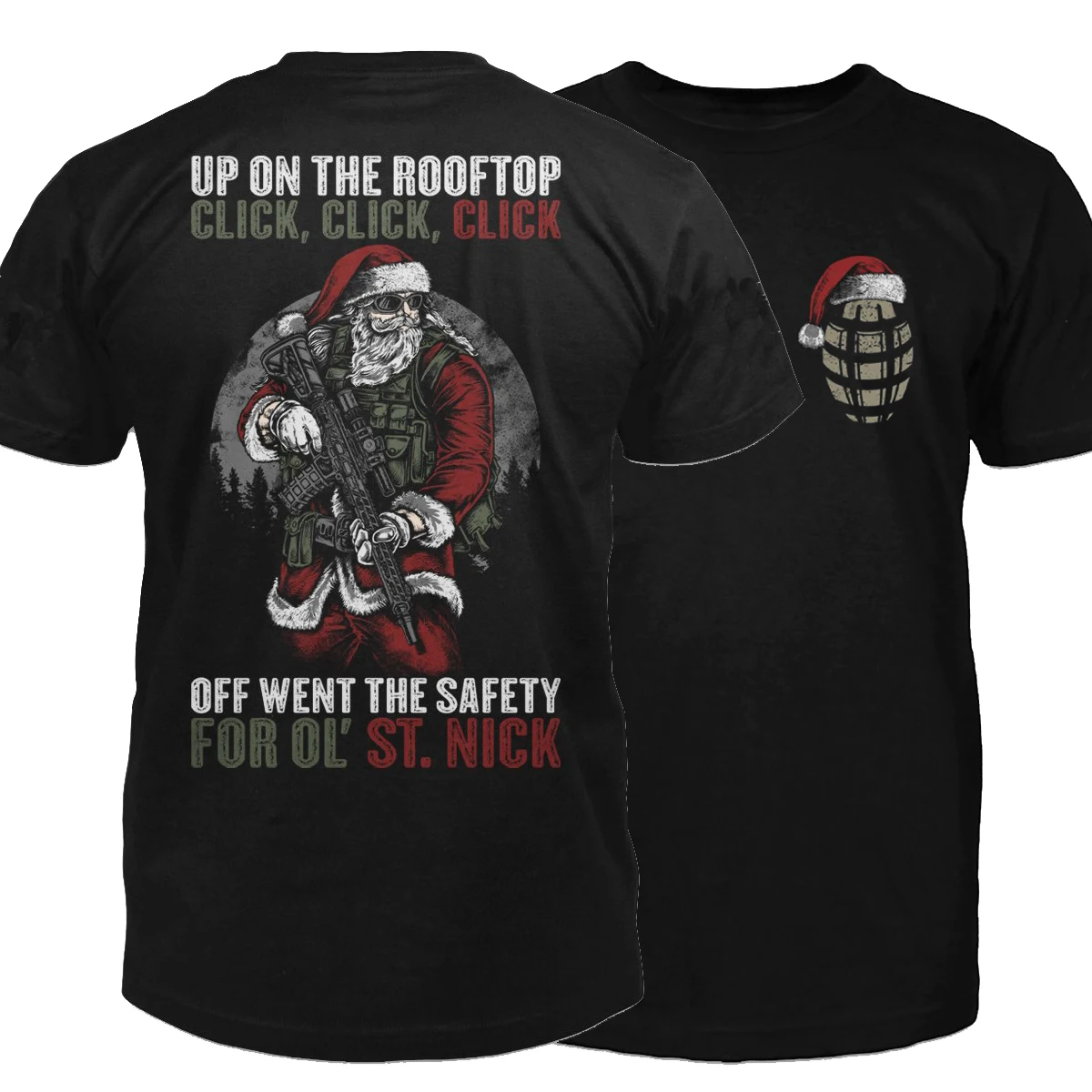 

Funny Design Tactical Santa's on Patrol Christmas Gift Mens T-Shirt. Summer Cotton Short Sleeve O-Neck Unisex T Shirt New S-3XL