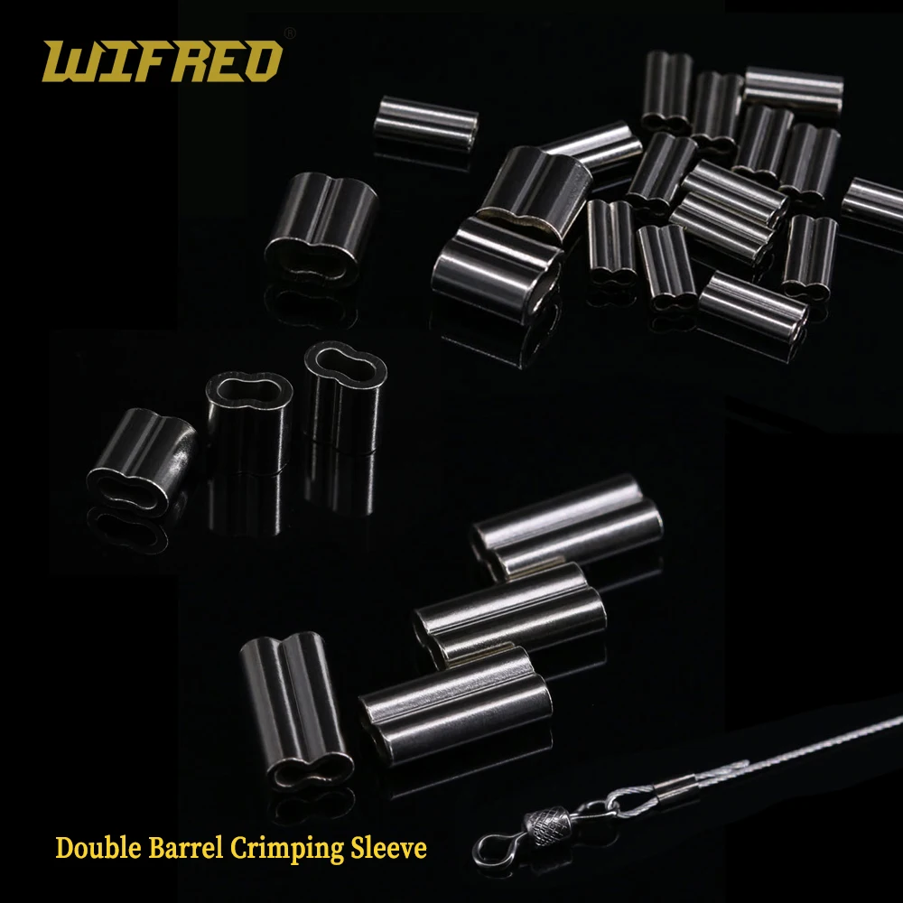 

Wifreo 1000Pcs Brass Double Barrel Crimping Sleeves Fishing Line Wire Leader Round Copper Tube Pipe Connectors Accessories